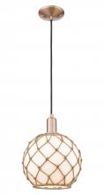 Innovations Lighting 716-1P-AC-G121-10RB - Farmhouse Rope - 1 Light - 10 inch - Antique Copper - Cord hung - Mini Pendant