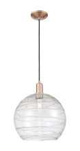 Innovations Lighting 716-1P-AC-G1213-14CL - Athens Deco Swirl - 1 Light - 14 inch - Antique Copper - Cord hung - Mini Pendant
