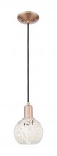 Innovations Lighting 716-1P-AC-G1216-6WM - White Mouchette - 1 Light - 6 inch - Antique Copper - Cord hung - Mini Pendant