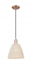 Innovations Lighting 716-1P-AC-NBD-9-NAT - Bristol Natural - 1 Light - 6 inch - Antique Copper - Cord hung - Mini Pendant