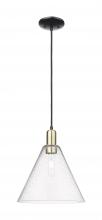 Innovations Lighting 716-1P-BAB-GBC-124 - Berkshire Glass - 1 Light - 12 inch - Black Antique Brass - Cord hung - Mini Pendant