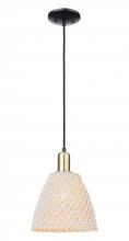 Innovations Lighting 716-1P-BAB-NBD-9-NAT - Bristol Natural - 1 Light - 6 inch - Black Antique Brass - Cord hung - Mini Pendant