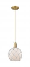 Innovations Lighting 716-1P-BB-G121-8RW - Farmhouse Rope - 1 Light - 8 inch - Brushed Brass - Cord hung - Mini Pendant