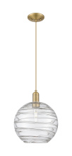 Innovations Lighting 716-1P-BB-G1213-12CL - Athens Deco Swirl - 1 Light - 12 inch - Brushed Brass - Cord hung - Mini Pendant