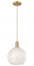 Innovations Lighting 716-1P-BB-G1216-10WM - White Mouchette - 1 Light - 10 inch - Brushed Brass - Cord hung - Mini Pendant