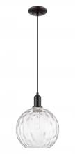 Innovations Lighting 716-1P-BK-G1215-10 - Athens Water Glass - 1 Light - 10 inch - Matte Black - Cord hung - Mini Pendant