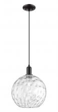 Innovations Lighting 716-1P-BK-G1215-12 - Athens Water Glass - 1 Light - 12 inch - Matte Black - Cord hung - Mini Pendant