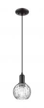 Innovations Lighting 716-1P-BK-G1215-6 - Athens Water Glass - 1 Light - 6 inch - Matte Black - Cord hung - Mini Pendant