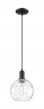 Innovations Lighting 716-1P-BK-G1215-8 - Athens Water Glass - 1 Light - 8 inch - Matte Black - Cord hung - Mini Pendant