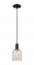 Innovations Lighting 716-1P-BK-G2511 - Caledonia - 1 Light - 5 inch - Matte Black - Cord hung - Mini Pendant