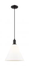 Innovations Lighting 716-1P-BK-GBC-121 - Berkshire Glass - 1 Light - 12 inch - Matte Black - Cord hung - Mini Pendant