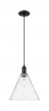 Innovations Lighting 716-1P-BK-GBC-122 - Berkshire Glass - 1 Light - 12 inch - Matte Black - Cord hung - Mini Pendant