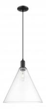 Innovations Lighting 716-1P-BK-GBC-162 - Berkshire Glass - 1 Light - 16 inch - Matte Black - Cord hung - Mini Pendant