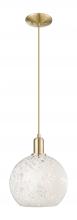 Innovations Lighting 716-1P-CB-G1216-10WM - White Mouchette - 1 Light - 10 inch - Champagne Bronze - Cord hung - Mini Pendant