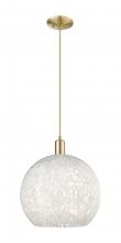Innovations Lighting 716-1P-CB-G1216-14WM - White Mouchette - 1 Light - 14 inch - Champagne Bronze - Cord hung - Mini Pendant