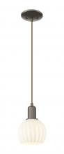 Innovations Lighting 716-1P-OB-G1217-6WV - White Venetian - 1 Light - 6 inch - Oil Rubbed Bronze - Cord hung - Mini Pendant