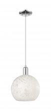Innovations Lighting 716-1P-PC-G1216-10WM - White Mouchette - 1 Light - 10 inch - Polished Chrome - Cord hung - Mini Pendant