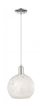 Innovations Lighting 716-1P-PN-G1216-10WM - White Mouchette - 1 Light - 10 inch - Polished Nickel - Cord hung - Mini Pendant