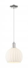 Innovations Lighting 716-1P-PN-G1217-10WV - White Venetian - 1 Light - 10 inch - Polished Nickel - Cord hung - Mini Pendant