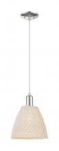 Innovations Lighting 716-1P-PN-NBD-9-NAT - Bristol Natural - 1 Light - 6 inch - Polished Nickel - Cord hung - Mini Pendant