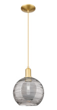 Innovations Lighting 716-1P-SG-G1213-10CL - Athens Deco Swirl - 1 Light - 10 inch - Satin Gold - Cord hung - Mini Pendant