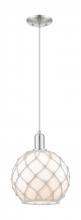 Innovations Lighting 716-1P-SN-G121-10RW - Farmhouse Rope - 1 Light - 10 inch - Brushed Satin Nickel - Cord hung - Mini Pendant