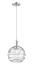 Innovations Lighting 716-1P-SN-G1213-10CL - Athens Deco Swirl - 1 Light - 10 inch - Brushed Satin Nickel - Cord hung - Mini Pendant