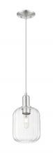 Innovations Lighting 716-1P-SN-G460-7CL - Preston Cylinder - 1 Light - 6 inch - Brushed Satin Nickel - Cord hung - Mini Pendant