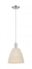 Innovations Lighting 716-1P-SN-NBD-9-NAT - Bristol Natural - 1 Light - 6 inch - Brushed Satin Nickel - Cord hung - Mini Pendant