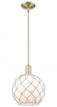 Innovations Lighting 716-1S-AB-G121-10RW - Farmhouse Rope - 1 Light - 10 inch - Antique Brass - Stem hung - Mini Pendant