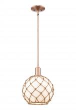 Innovations Lighting 716-1S-AC-G121-10RB - Farmhouse Rope - 1 Light - 10 inch - Antique Copper - Stem hung - Mini Pendant