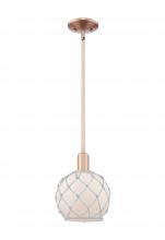 Innovations Lighting 716-1S-AC-G121-8RW - Farmhouse Rope - 1 Light - 8 inch - Antique Copper - Stem hung - Mini Pendant