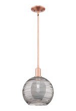 Innovations Lighting 716-1S-AC-G1213-10CL - Athens Deco Swirl - 1 Light - 10 inch - Antique Copper - Stem hung - Mini Pendant