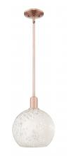 Innovations Lighting 716-1S-AC-G1216-10WM - White Mouchette - 1 Light - 10 inch - Antique Copper - Stem hung - Mini Pendant