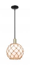 Innovations Lighting 716-1S-BAB-G121-10RB - Farmhouse Rope - 1 Light - 10 inch - Black Antique Brass - Stem hung - Mini Pendant