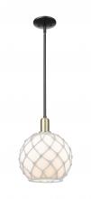 Innovations Lighting 716-1S-BAB-G121-10RW - Farmhouse Rope - 1 Light - 10 inch - Black Antique Brass - Stem hung - Mini Pendant