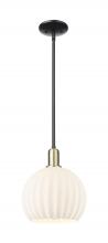 Innovations Lighting 716-1S-BAB-G1217-10WV - White Venetian - 1 Light - 10 inch - Black Antique Brass - Stem hung - Mini Pendant