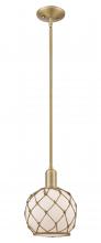 Innovations Lighting 716-1S-BB-G121-8RB - Farmhouse Rope - 1 Light - 8 inch - Brushed Brass - Stem hung - Mini Pendant