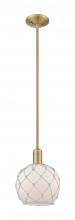 Innovations Lighting 716-1S-BB-G121-8RW - Farmhouse Rope - 1 Light - 8 inch - Brushed Brass - Stem hung - Mini Pendant