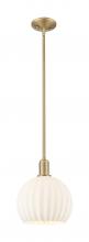 Innovations Lighting 716-1S-BB-G1217-10WV - White Venetian - 1 Light - 10 inch - Brushed Brass - Stem hung - Mini Pendant
