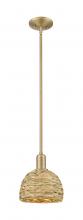 Innovations Lighting 716-1S-BB-RBD-8-NAT - Woven Rattan - 1 Light - 8 inch - Brushed Brass - Mini Pendant
