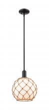 Innovations Lighting 716-1S-BK-G121-10RB - Farmhouse Rope - 1 Light - 10 inch - Matte Black - Stem hung - Mini Pendant