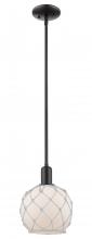 Innovations Lighting 716-1S-BK-G121-8RW - Farmhouse Rope - 1 Light - 8 inch - Matte Black - Stem hung - Mini Pendant