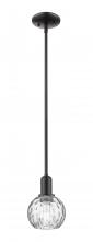 Innovations Lighting 716-1S-BK-G1215-6 - Athens Water Glass - 1 Light - 6 inch - Matte Black - Stem hung - Mini Pendant