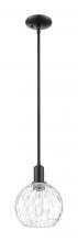 Innovations Lighting 716-1S-BK-G1215-8 - Athens Water Glass - 1 Light - 8 inch - Matte Black - Stem hung - Mini Pendant