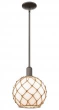 Innovations Lighting 716-1S-OB-G121-10RB - Farmhouse Rope - 1 Light - 10 inch - Oil Rubbed Bronze - Stem hung - Mini Pendant