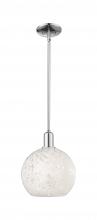 Innovations Lighting 716-1S-PC-G1216-10WM - White Mouchette - 1 Light - 10 inch - Polished Chrome - Stem hung - Mini Pendant