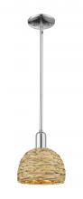 Innovations Lighting 716-1S-PC-RBD-8-NAT - Woven Rattan - 1 Light - 8 inch - Polished Chrome - Mini Pendant
