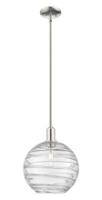 Innovations Lighting 716-1S-PN-G1213-12CL - Athens Deco Swirl - 1 Light - 12 inch - Polished Nickel - Stem hung - Mini Pendant