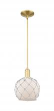 Innovations Lighting 716-1S-SG-G121-8RW - Farmhouse Rope - 1 Light - 8 inch - Satin Gold - Stem hung - Mini Pendant